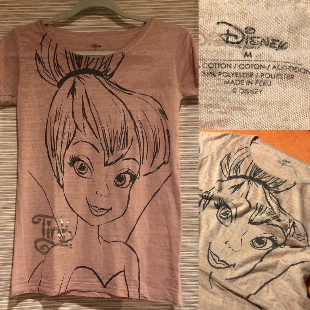 Disney Tinker Bell 🧚🏻♂️Tee, pink, Size M, EUC - Picture 1 of 2